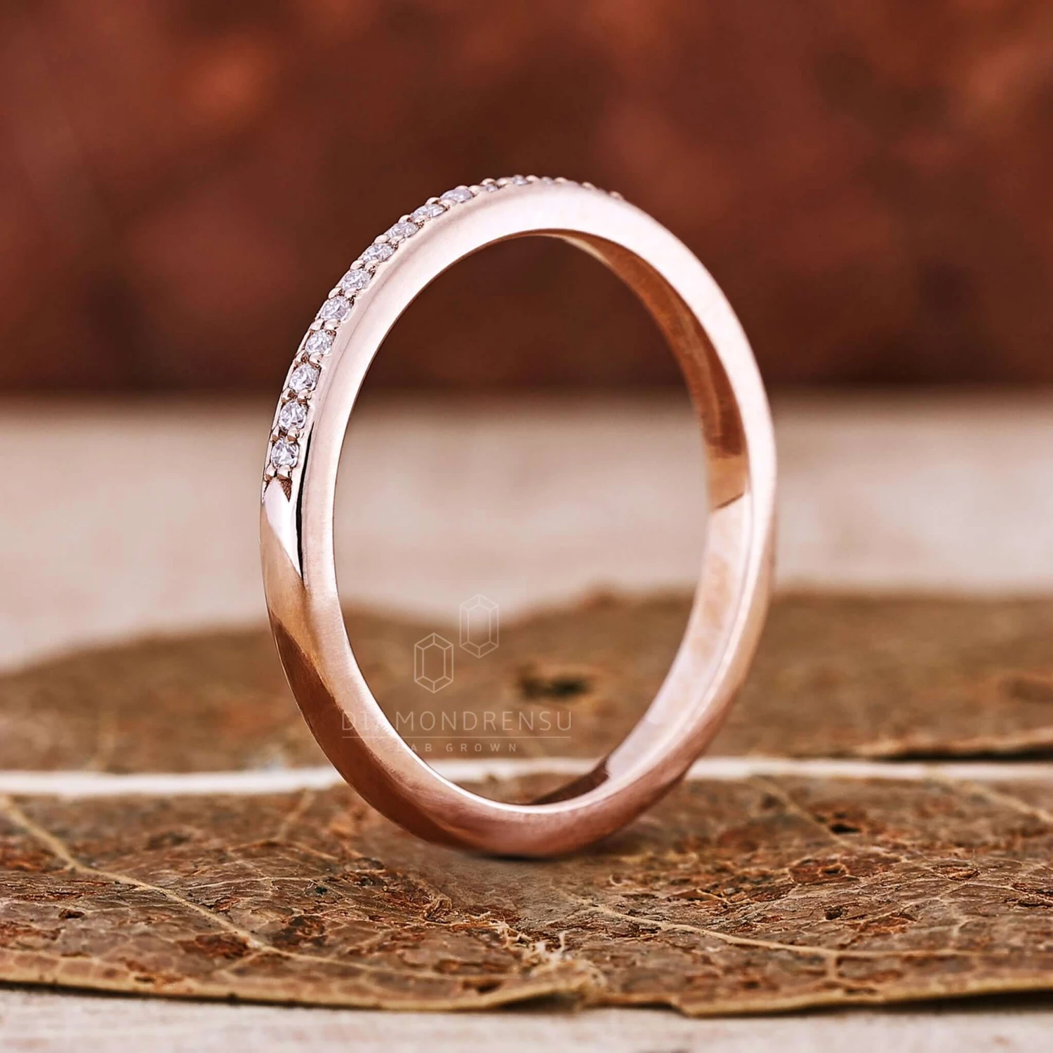 1.0 MM Round Lab Grown Diamond Eternity Wedding Band, Stackable Ring - Image 7