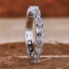 1.38 TW Emerald Cut Lab Grown Diamond 3/4 Eternity Wedding Band