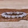 Marquise And Round Lab Grown Diamond Floating Bubble Wedding Band
