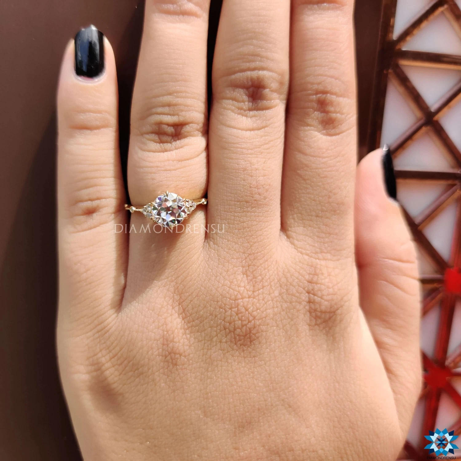 1.53 TCW Round Old European Cut Vintage Style Moissanite Engagement Ring - Image 6