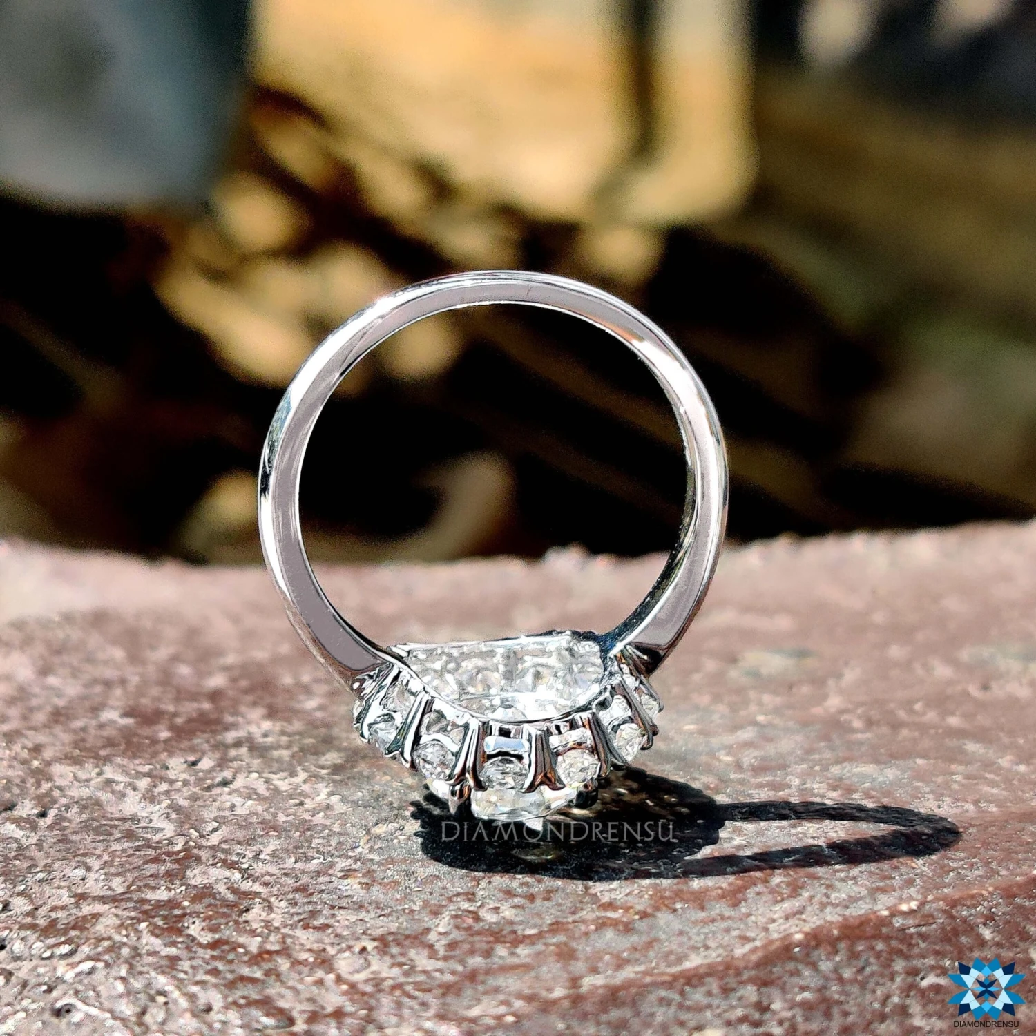 2.38 TW Round Old European Cut Dazzling Cluster Halo Engagement Ring - Image 6