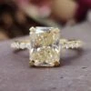 2.72 TCW Radiant Cut Light Yellow Moissanite Engagement Ring