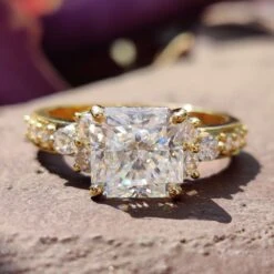 4.04 TCW Radiant Brilliant Cut Muse Moissanite Engagement Ring