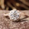 Dazzling 1.73 TW Round Cut Pave Wrap Unique Halo Engagement Ring