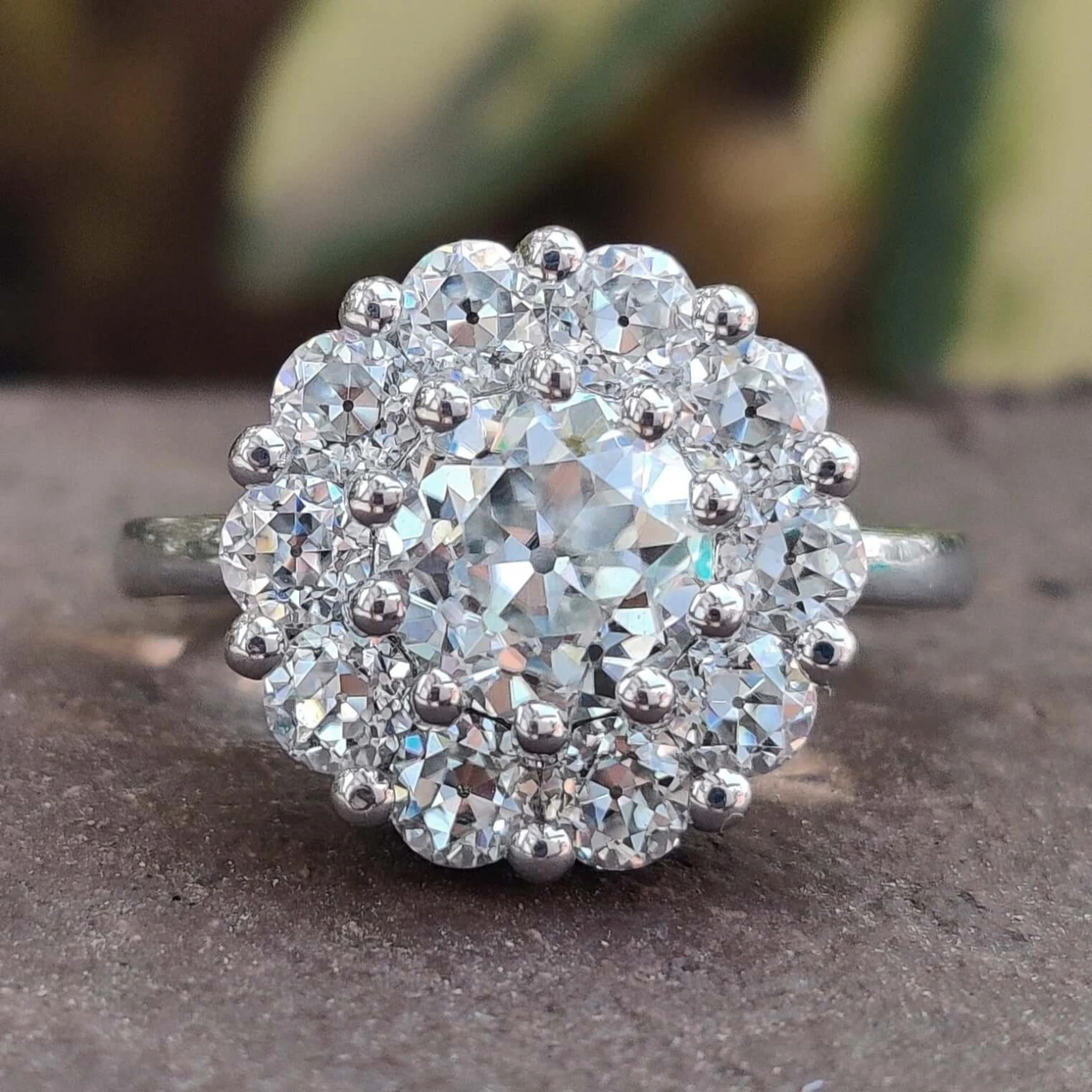 1.12 CT Round OEC Moissanite Endearing Love Grande Halo Engagement Ring