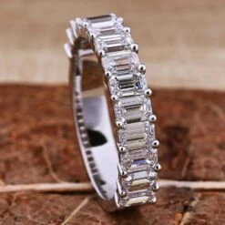 0.15 CT Emerald Cut Lab Grown Diamond Wedding Band