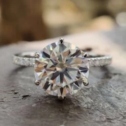 2.60 TCW Round Brilliant Cut Hidden Halo Pave Set Wedding Ring