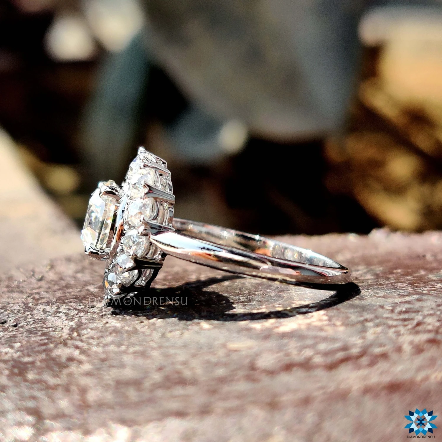 2.38 TW Round Old European Cut Dazzling Cluster Halo Engagement Ring - Image 3