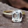 Emerald Step Cut Moissanite Solitaire Ring, 2.38 CT Colorless Moissanite Engagement Ring, Anniversary Gift Ring