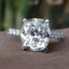 Cathedral Pave Set 4.15 TCW Cushion Divine Cut Moissanite Engagement Ring, Anniversary Gift Ring For Her