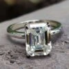 3.15 CT Emerald Cut Colorless Solitaire Engagement Ring