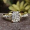 1.78 CT Radiant Crossover Trellis Pave Moissanite Engagement Ring