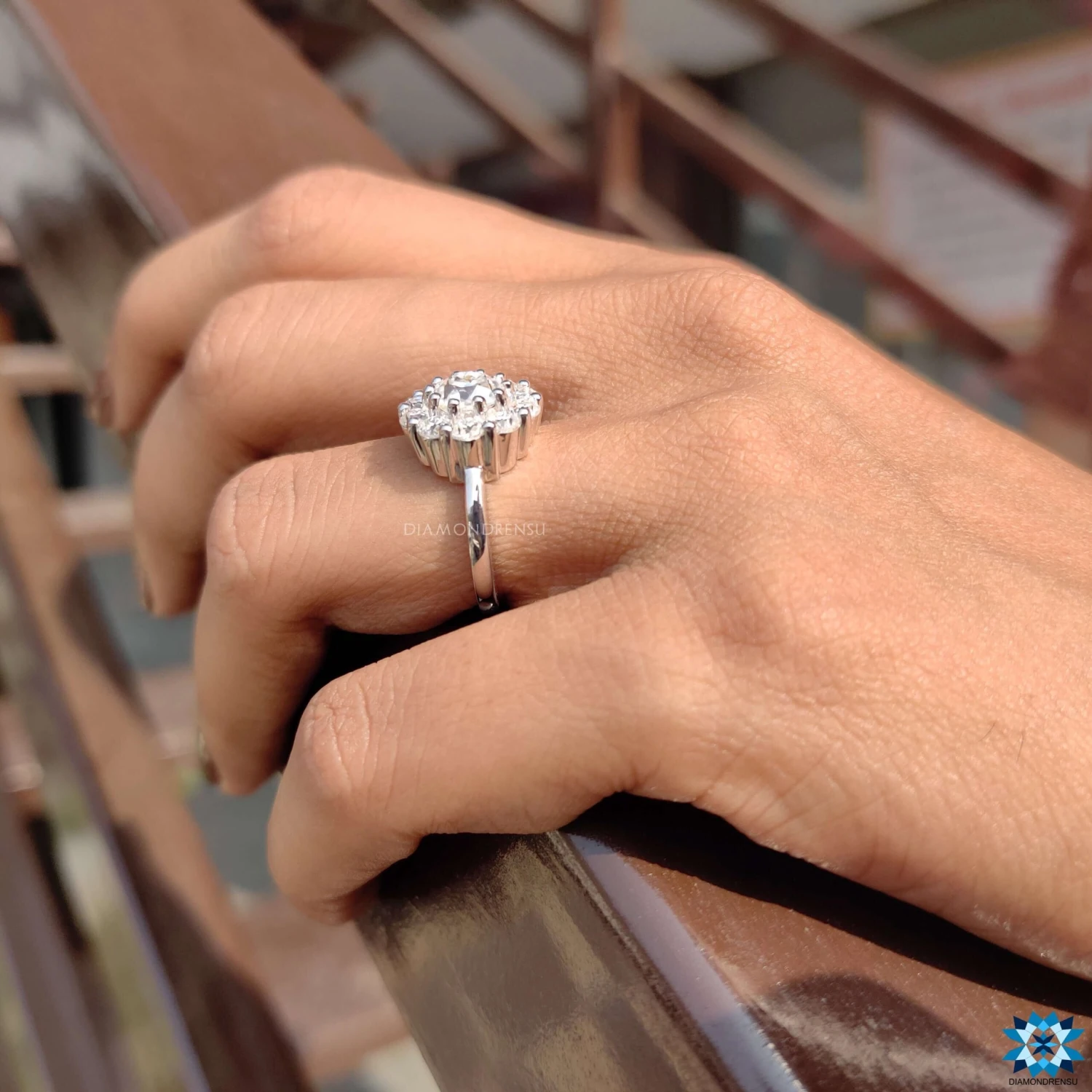 1.12 CT Round OEC Moissanite Endearing Love Grande Halo Engagement Ring - Image 2