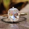 2.02 CT Cushion Rose Cut Moissanite Solitaire Engagement Ring