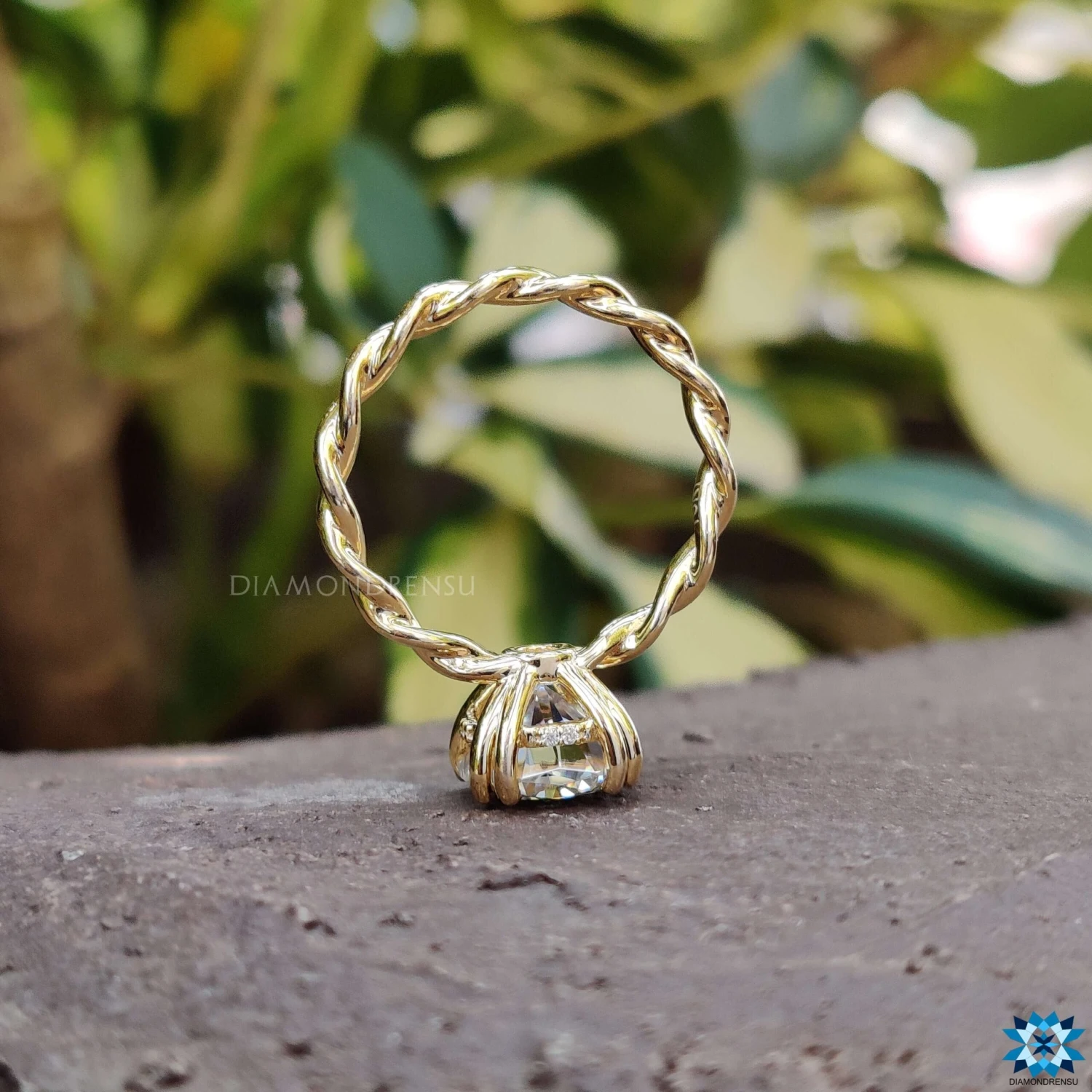 1.98 CT Octagon Hidden Halo Moissanite Engagement Ring - Image 2