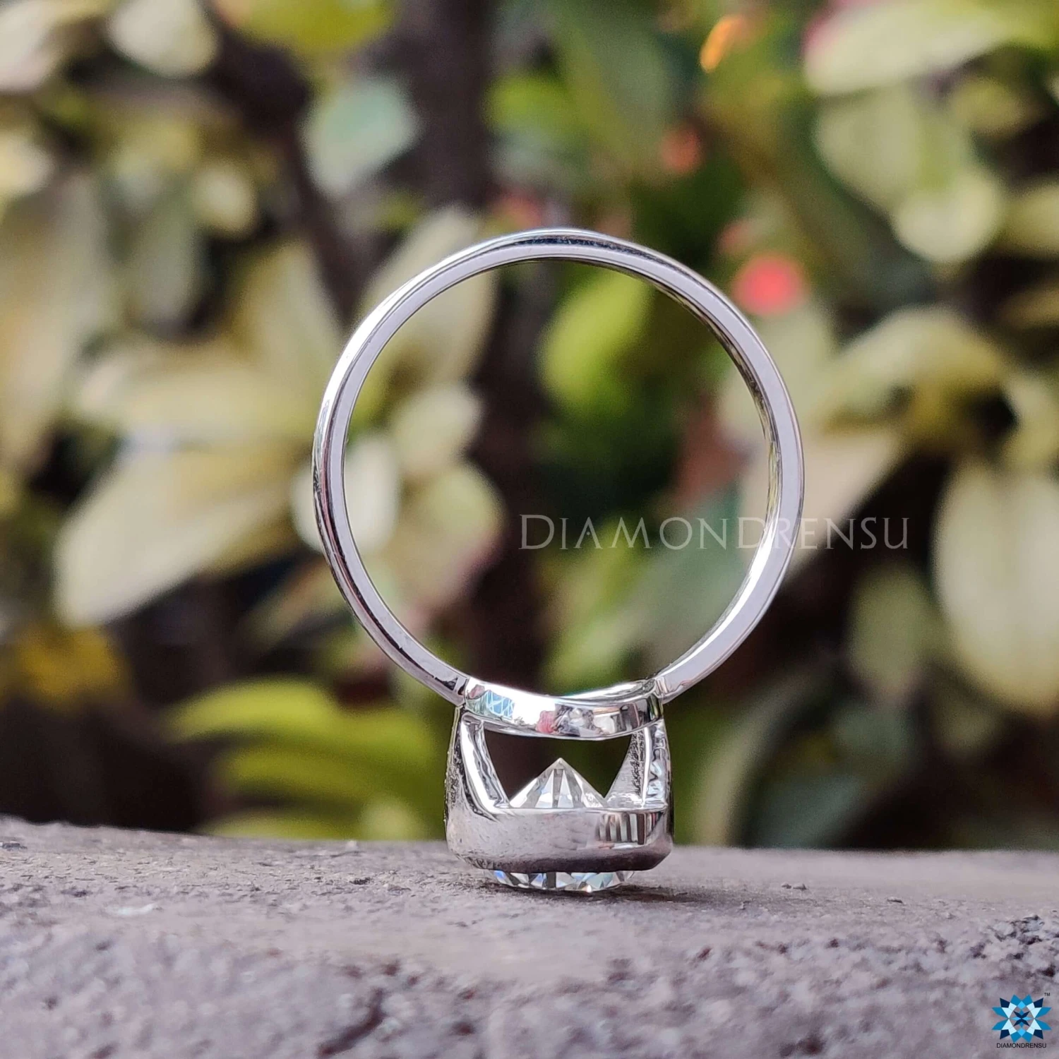 1.94 Singular Bezel Set Oval Solitaire Moissanite Engagement Ring - Image 3