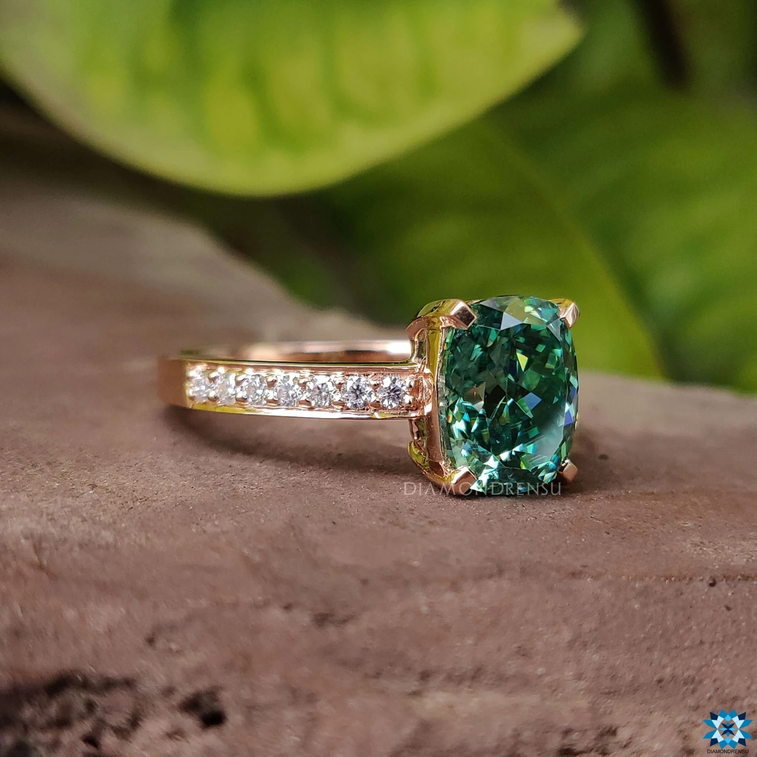 Amazing Looking Cushion Divine Pave Set Moissanite Engagement Ring - Image 4