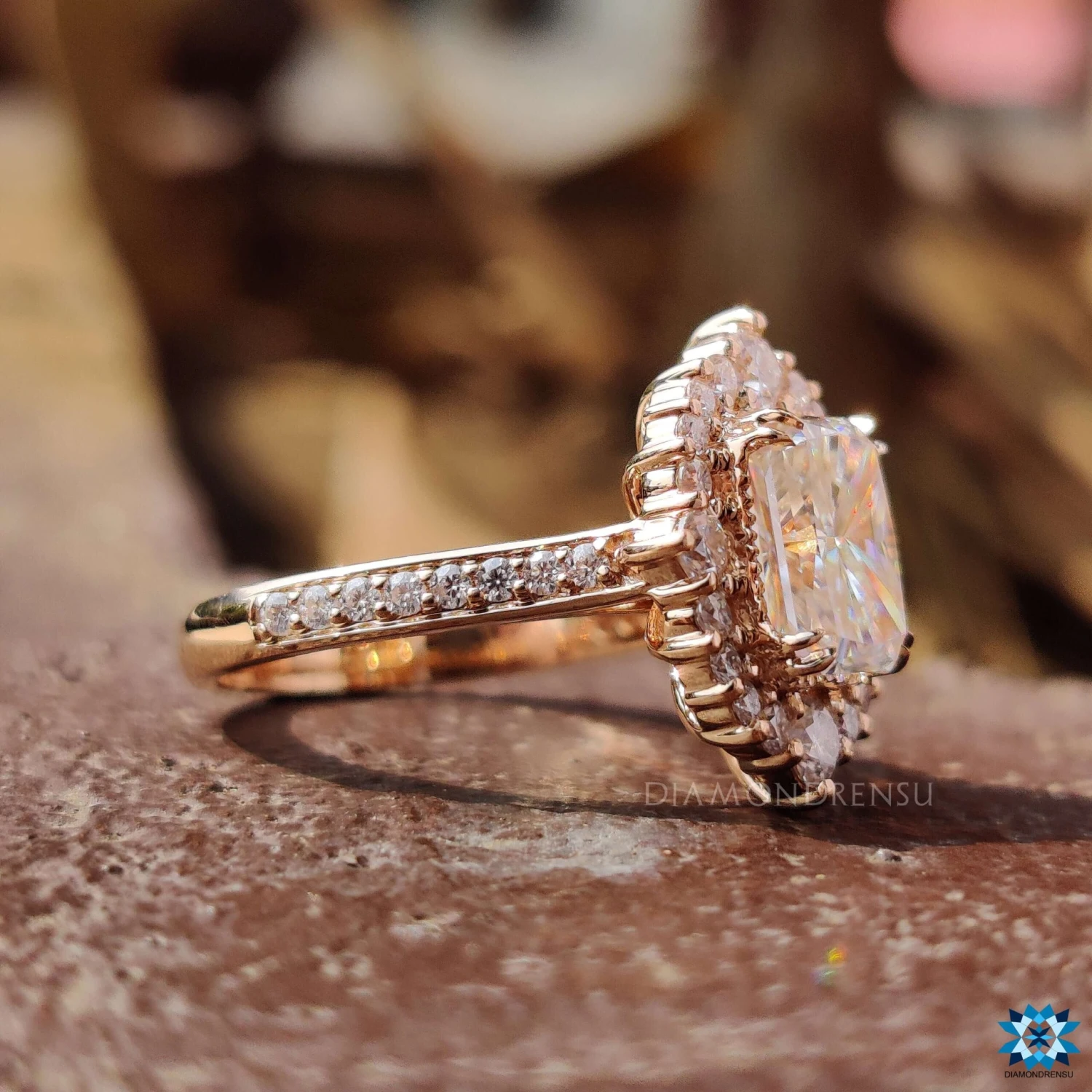 2.87 TCW Radiant Moissanite Antique Vintage Style Engagement Ring - Image 5