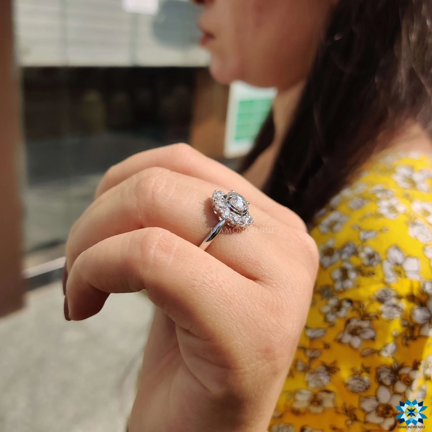 2.38 TW Round Old European Cut Dazzling Cluster Halo Engagement Ring - Image 9