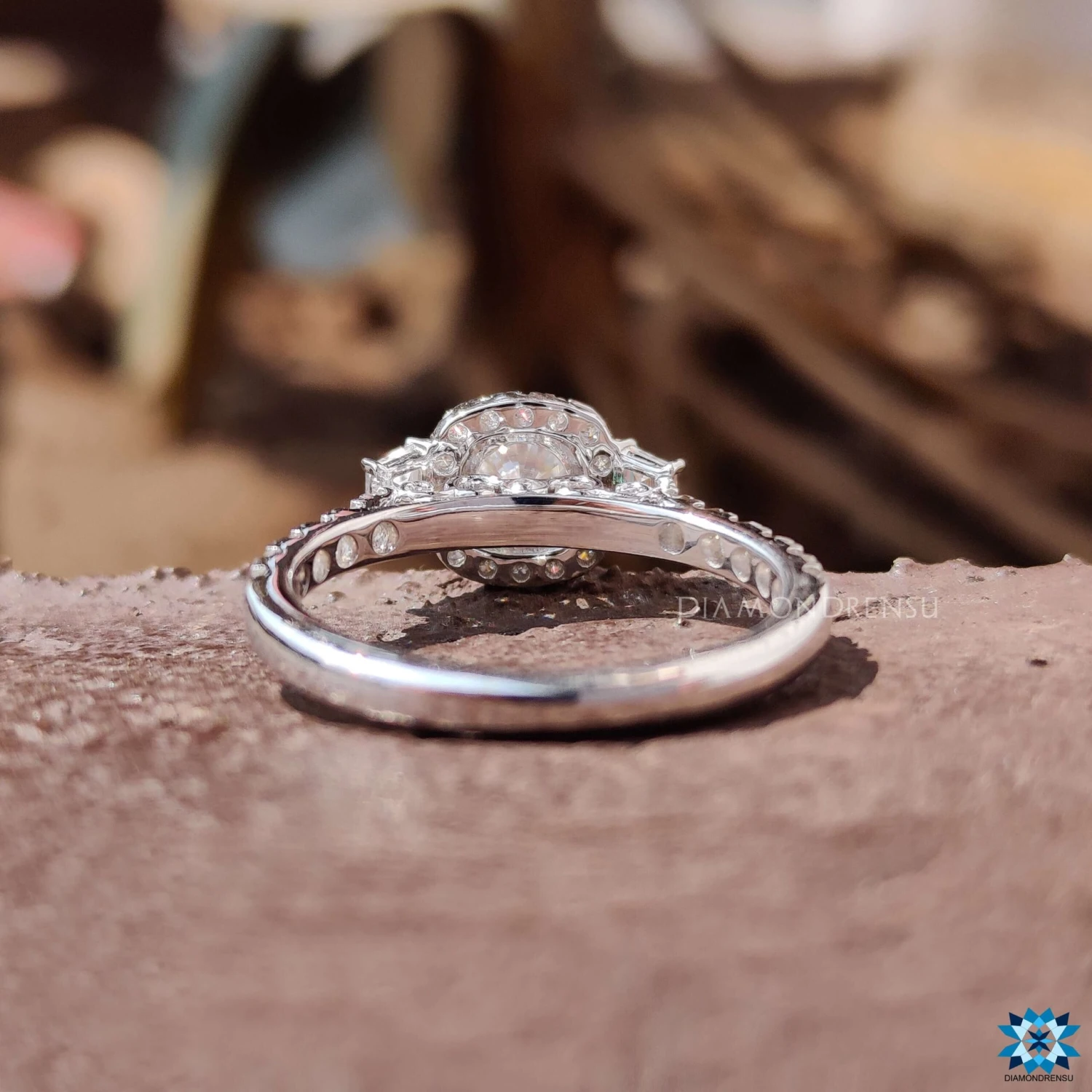 1.76 TCW Round Trapezoid Moissanite Three Stones Engagement Ring - Image 5