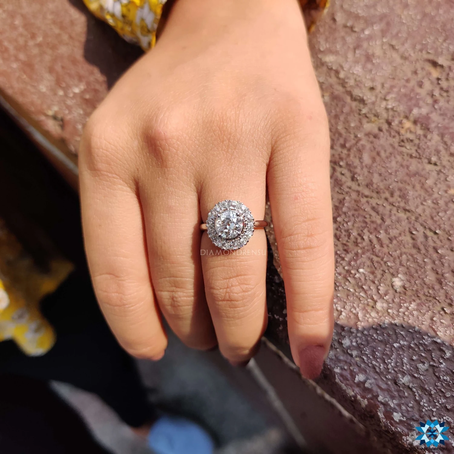 2.38 TW Round Old European Cut Dazzling Cluster Halo Engagement Ring - Image 10