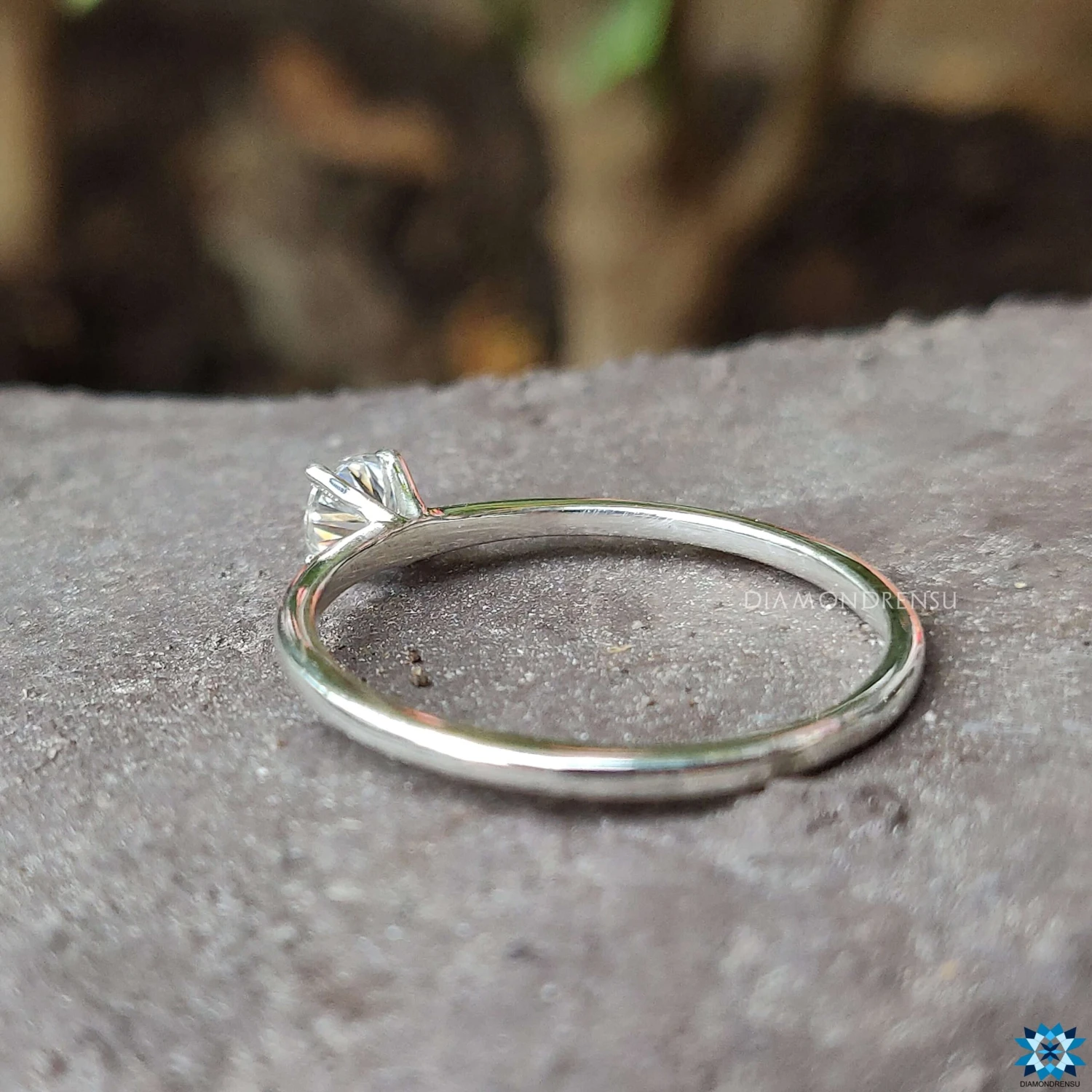 Dainty Delicate 0.24 CT Round Moissanite Solitaire Engagement Ring - Image 3