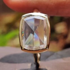 3.56 CT Cushion Rose Cut Moissanite Solitaire Engagement Ring