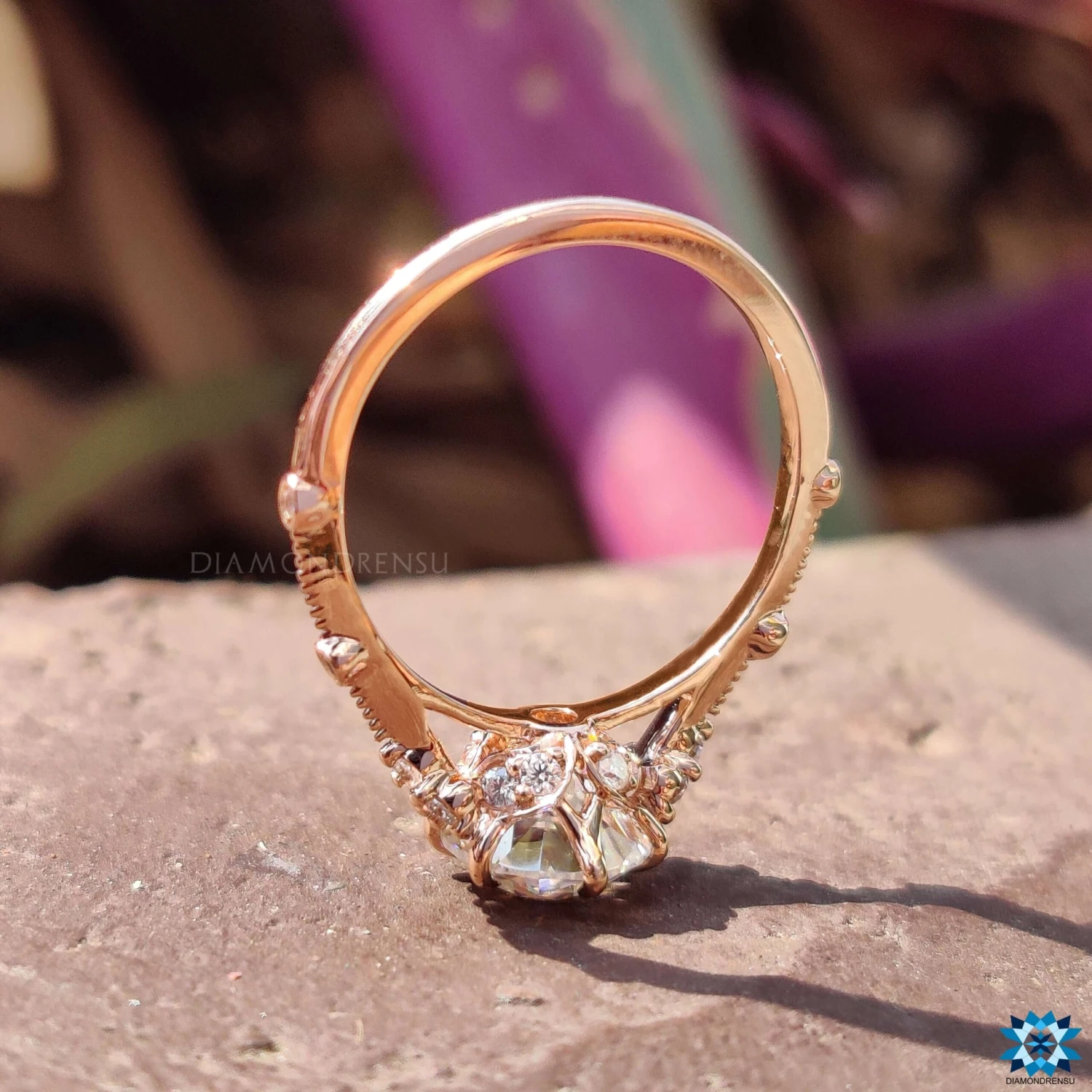 1.53 TCW Round Old European Cut Vintage Style Moissanite Engagement Ring - Image 3