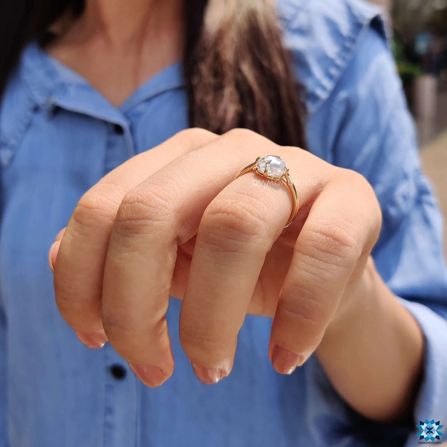 2.02 CT Cushion Rose Cut Moissanite Solitaire Engagement Ring - Image 7