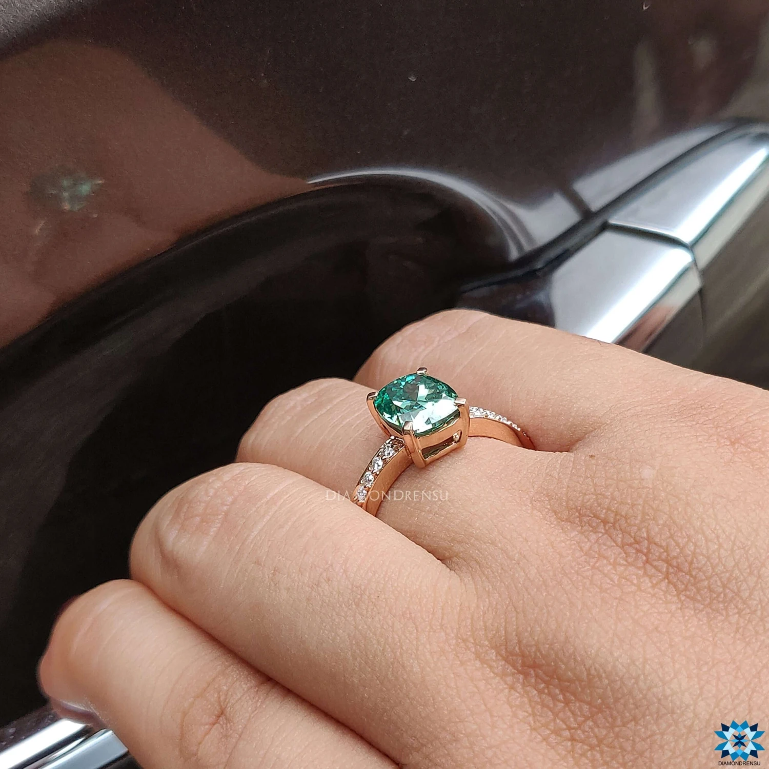 Amazing Looking Cushion Divine Pave Set Moissanite Engagement Ring - Image 7