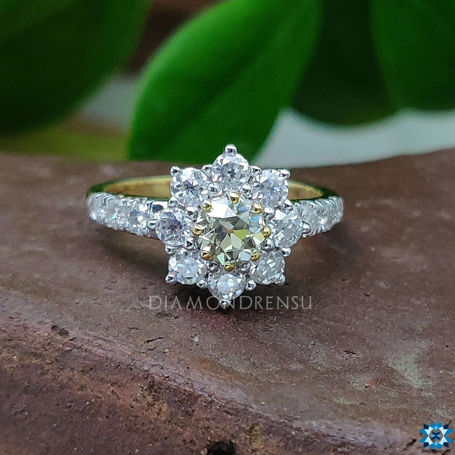 1.00 TW Round OEC Classic Cluster Pave Engagement Ring - Image 7