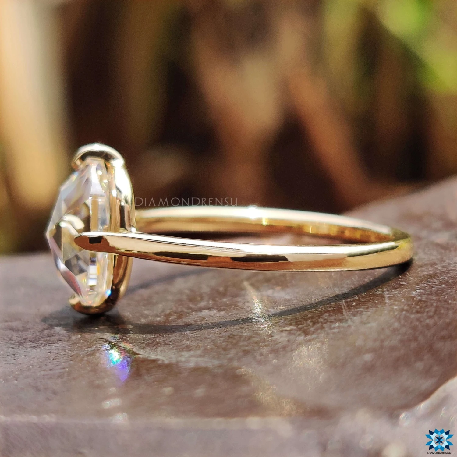 2.02 CT Cushion Rose Cut Moissanite Solitaire Engagement Ring - Image 3