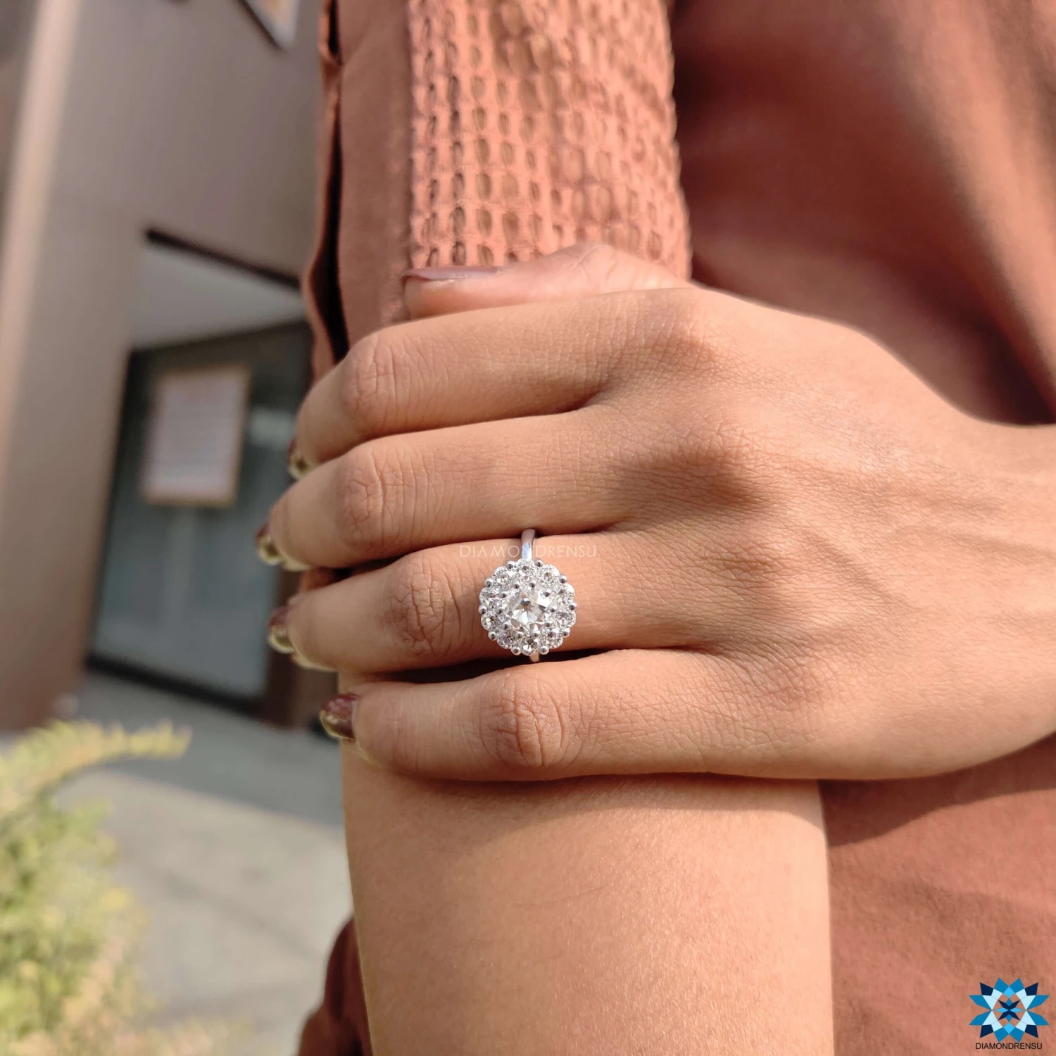 1.12 CT Round OEC Moissanite Endearing Love Grande Halo Engagement Ring - Image 4