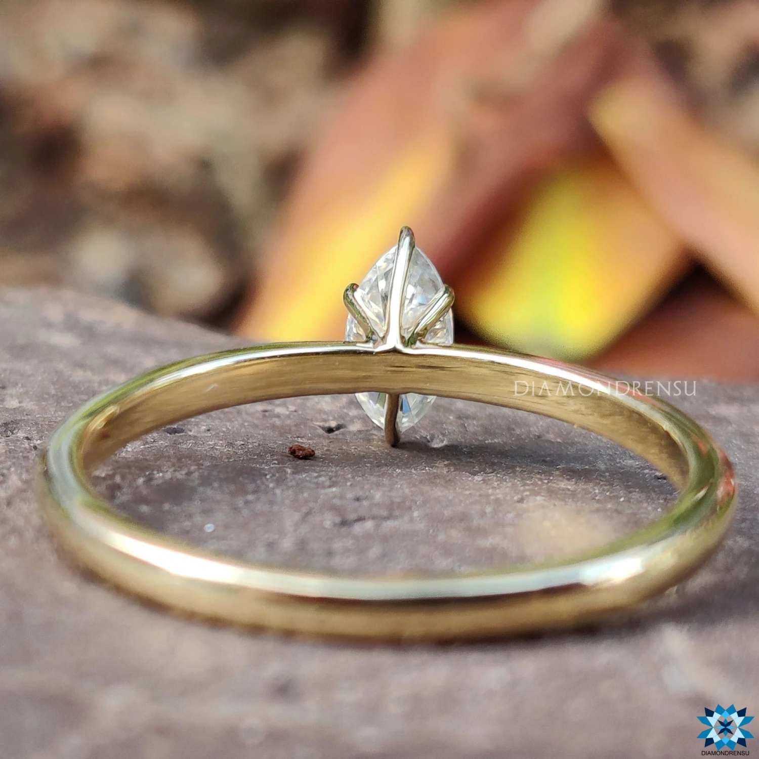 Classic Comfort Fit 0.56 CT Marquise Moissanite Engagement Ring - Image 5